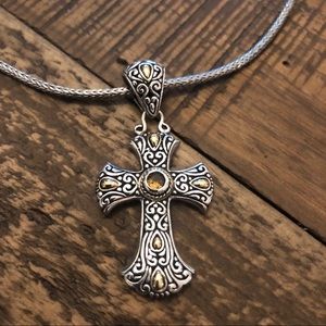 Samual B Cross Pendant on Snake Chain